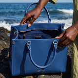 "Serwa" Cobalt Blue Leather Handbag