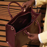 "Serwa" Oxblood Red Leather Handbag