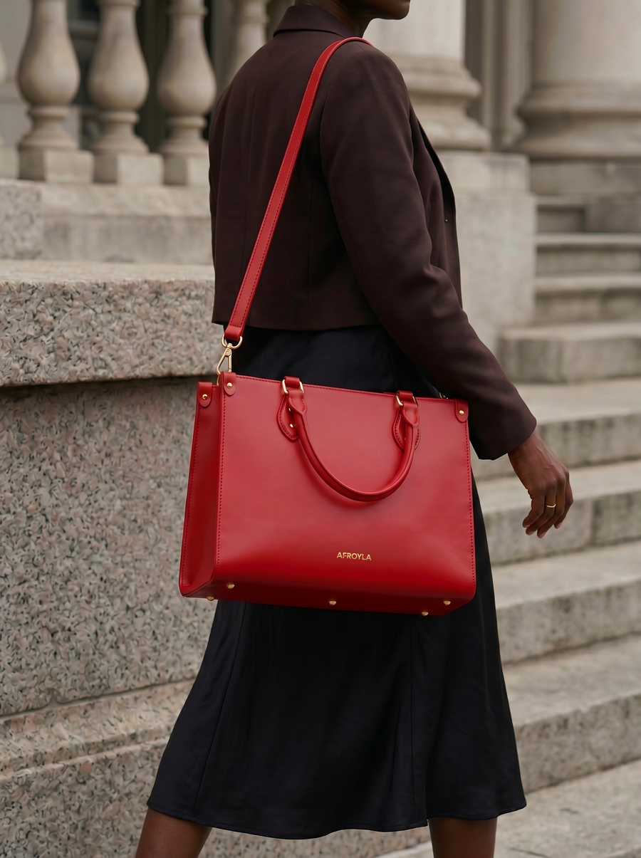 "Serwa" Red Leather Handbag