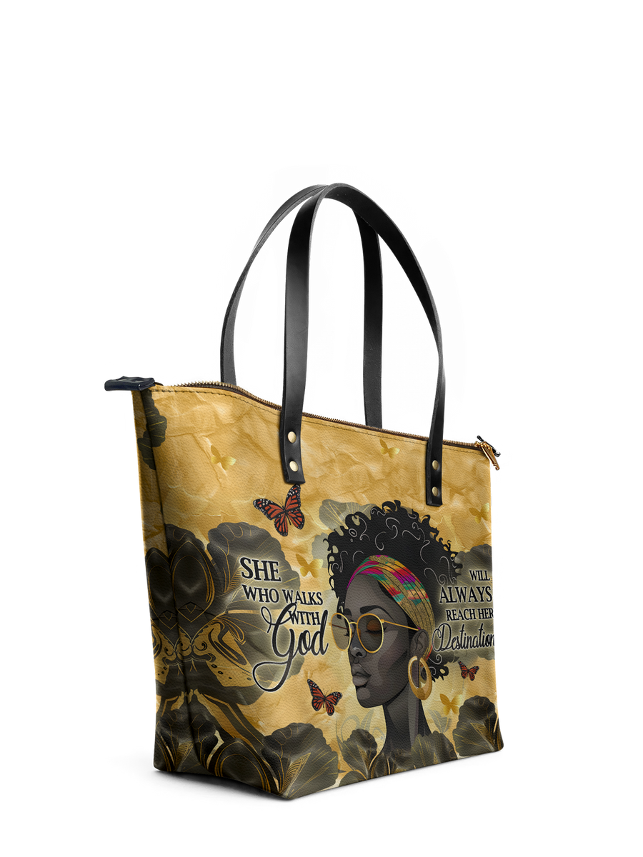 "Njia" Leather Tote Bag