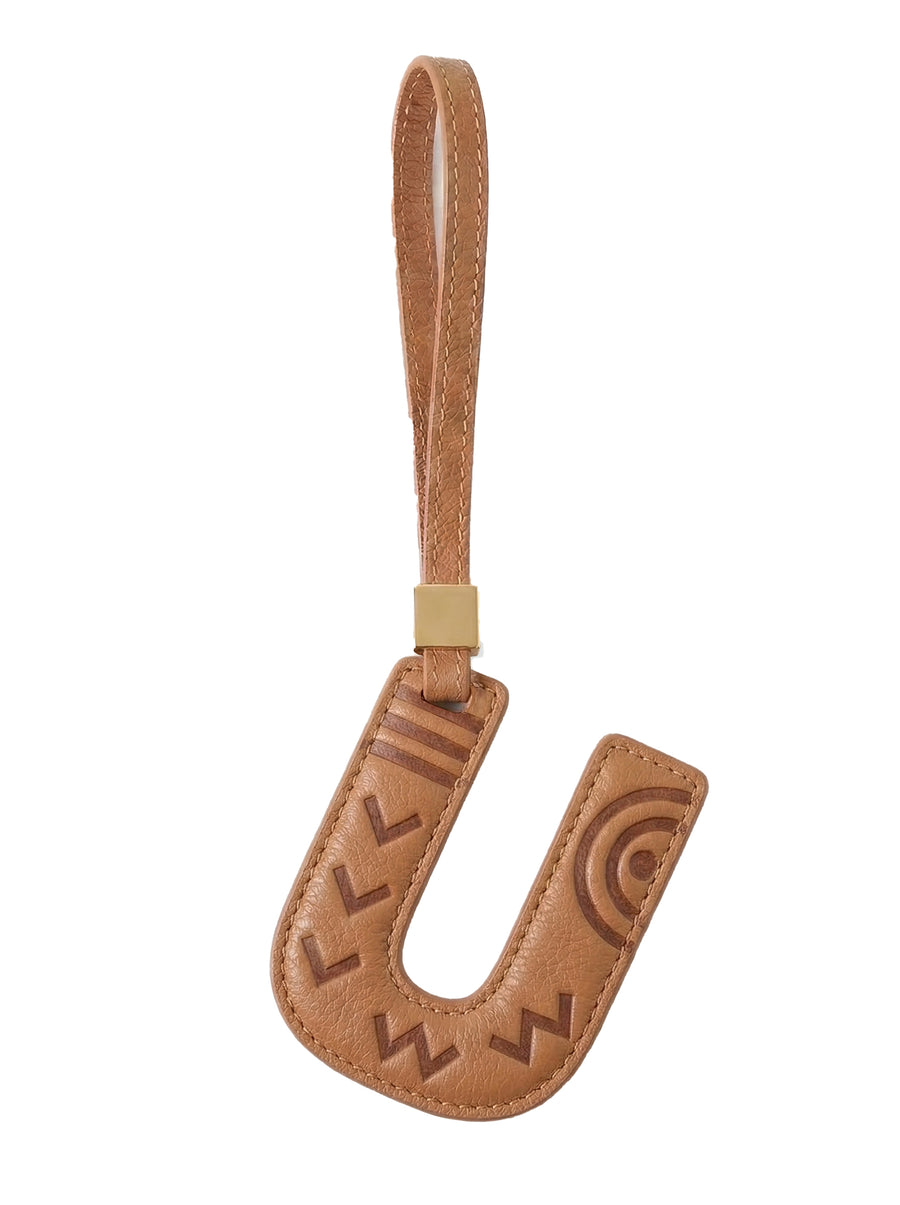 Letter U Leather Charm