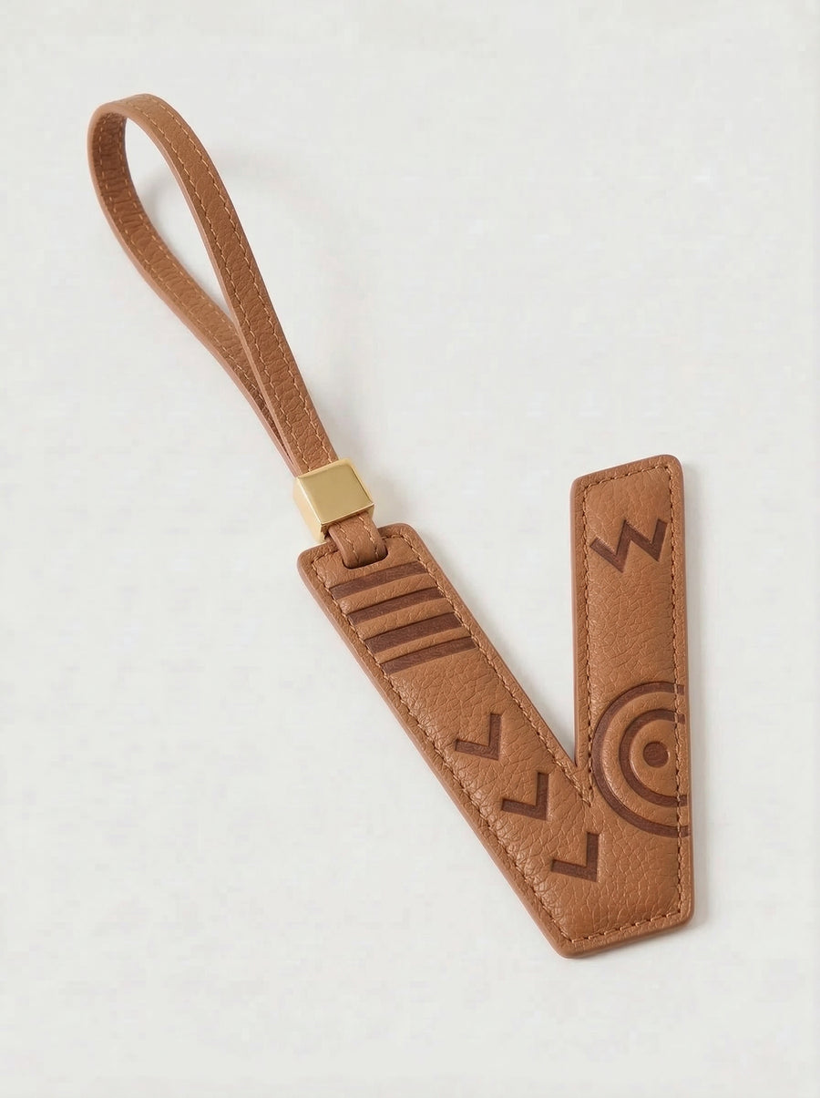 Letter V Leather Charm