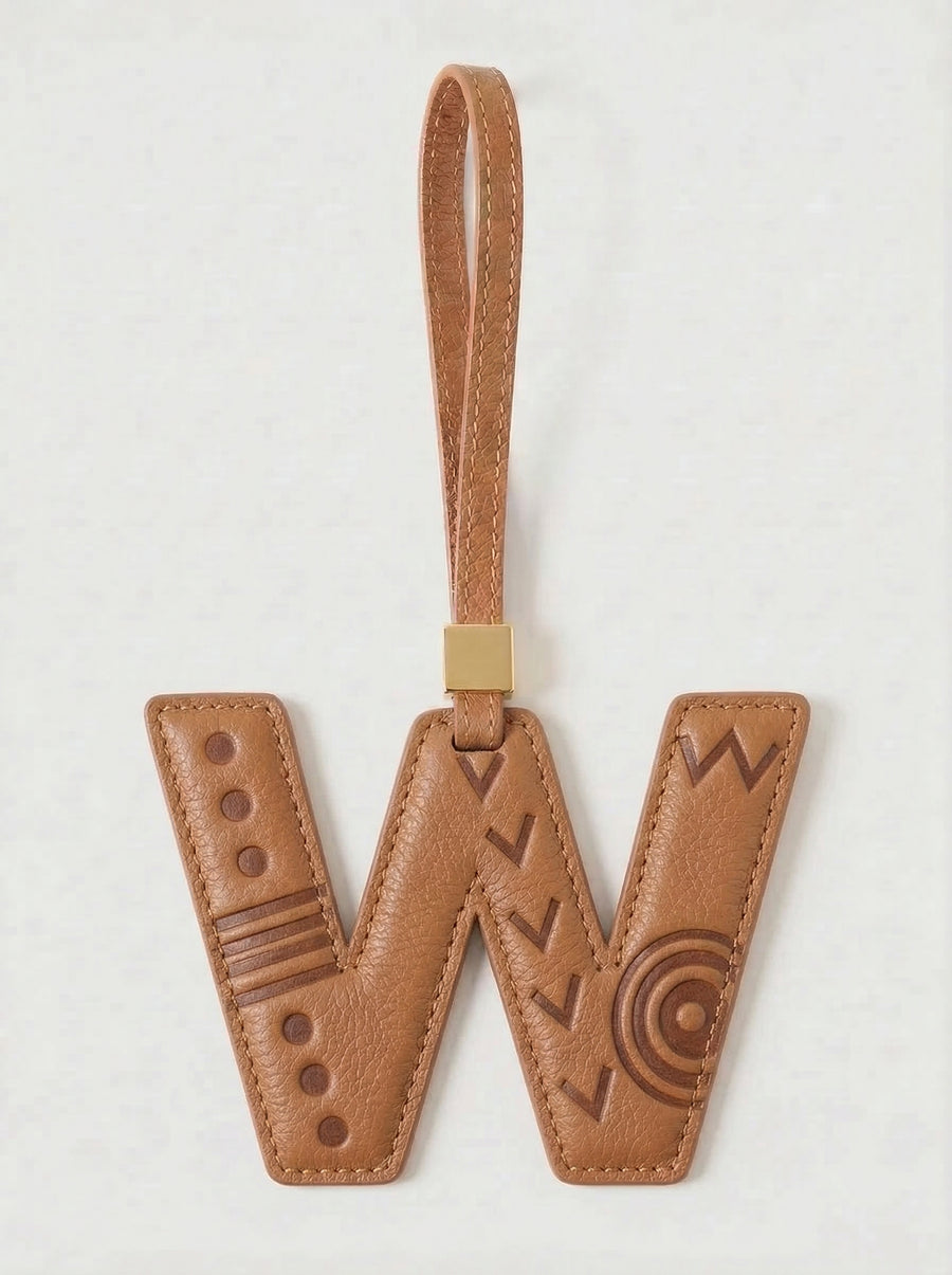 Letter W Leather Charm
