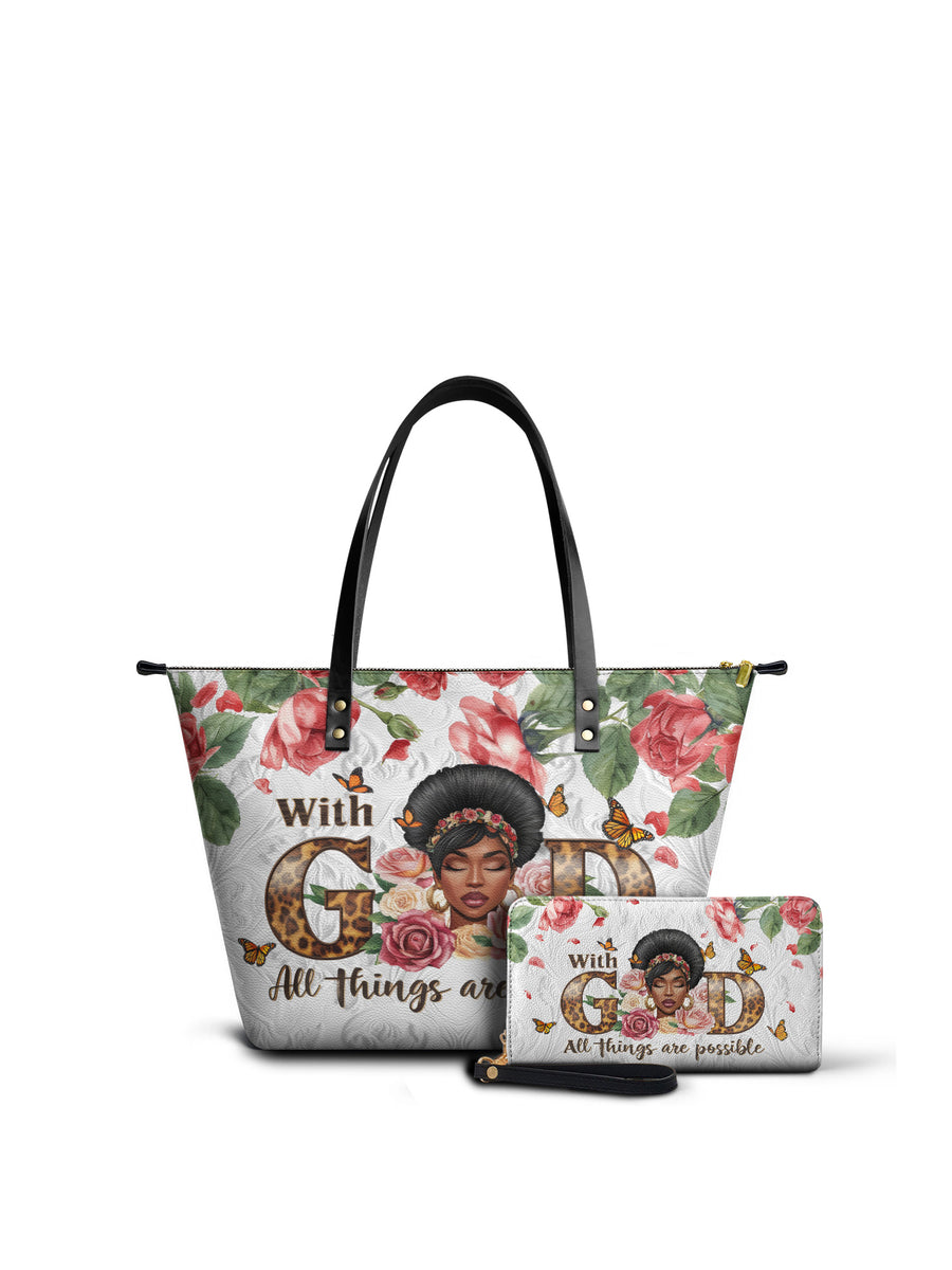 "Zanira" Leather Tote Bag Matching Set - DD DEAL