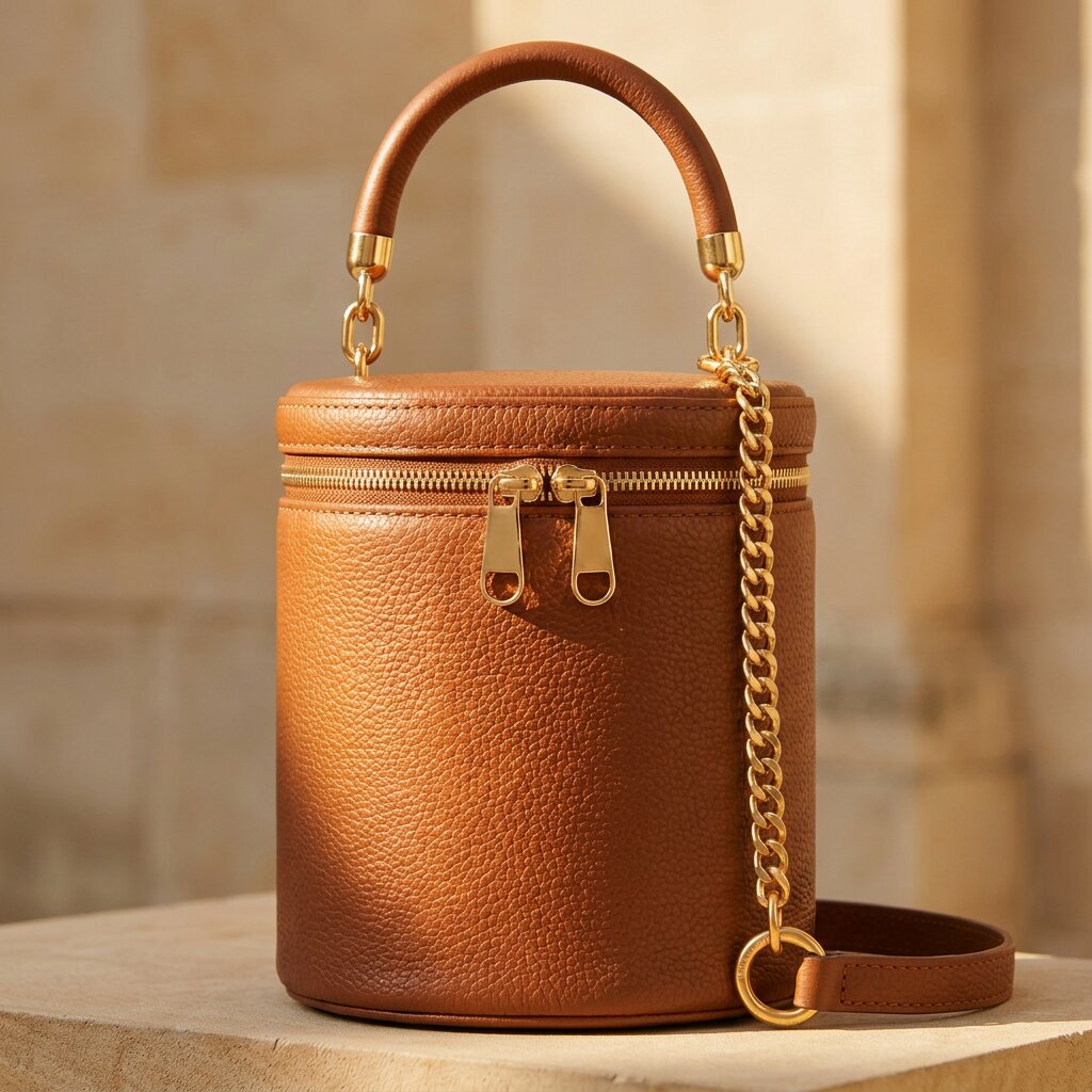 Chain Barrel — gold chain barrel, full view