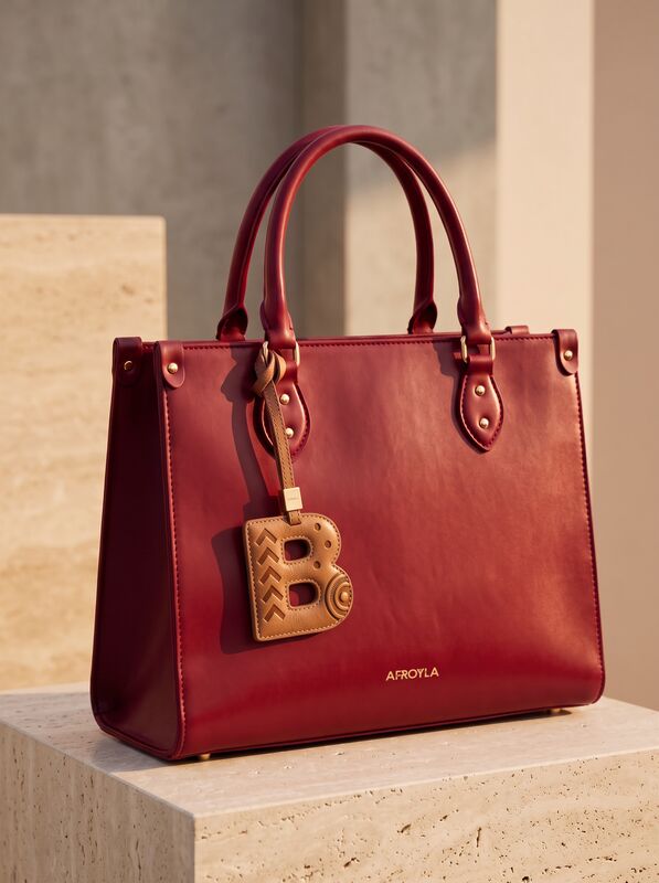Letter B leather bag charm