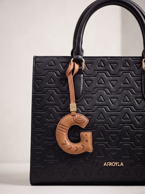 Letter G leather bag charm