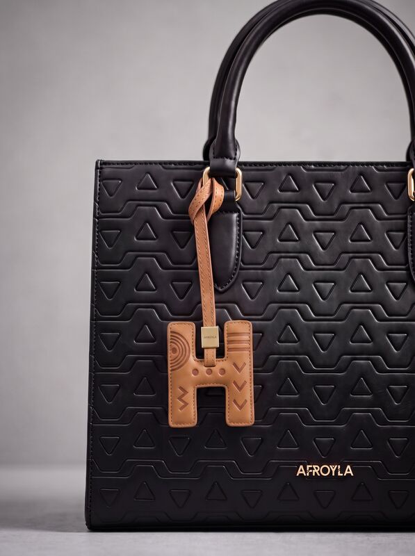 Letter H leather bag charm