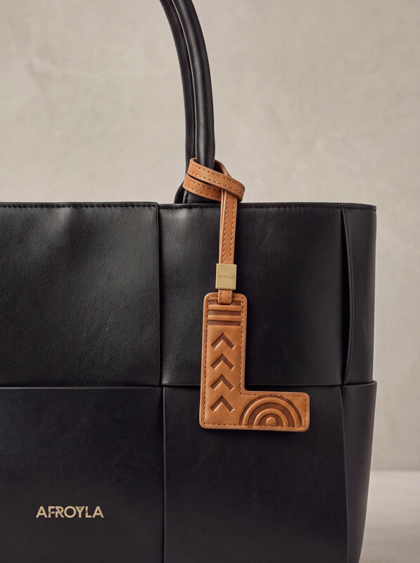Letter L leather bag charm