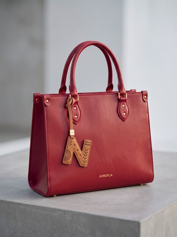 Letter N leather bag charm