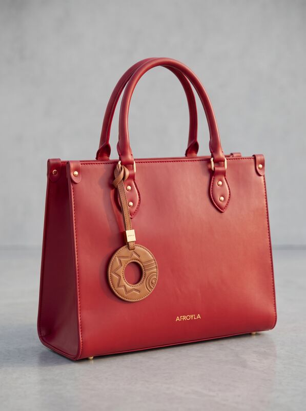 Letter O leather bag charm