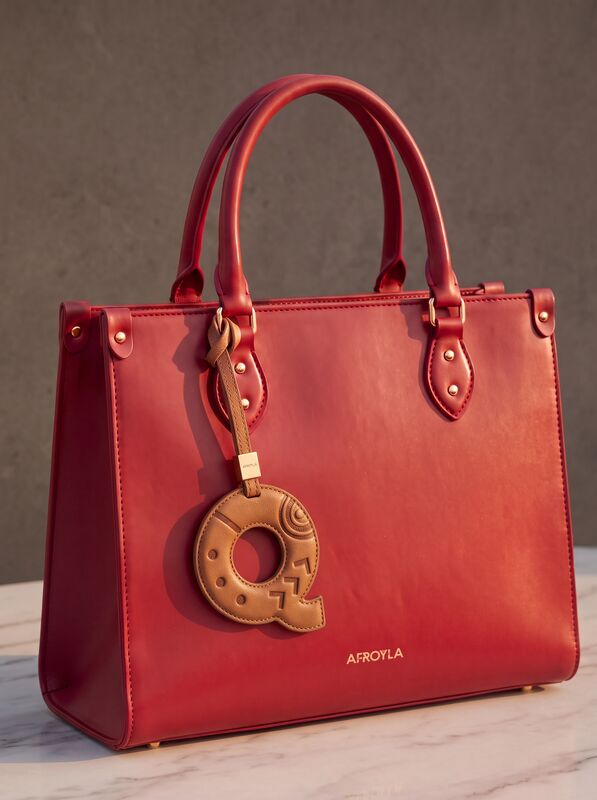 Letter Q leather bag charm