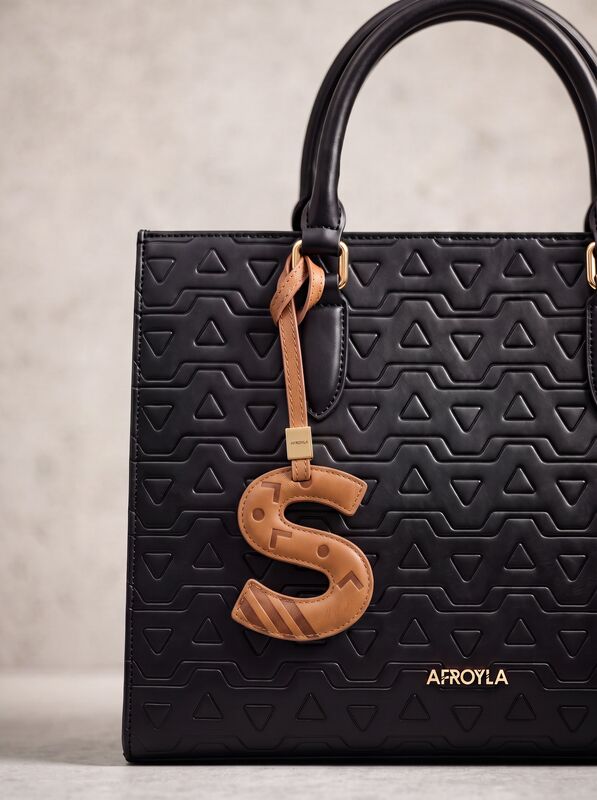 Letter S leather bag charm