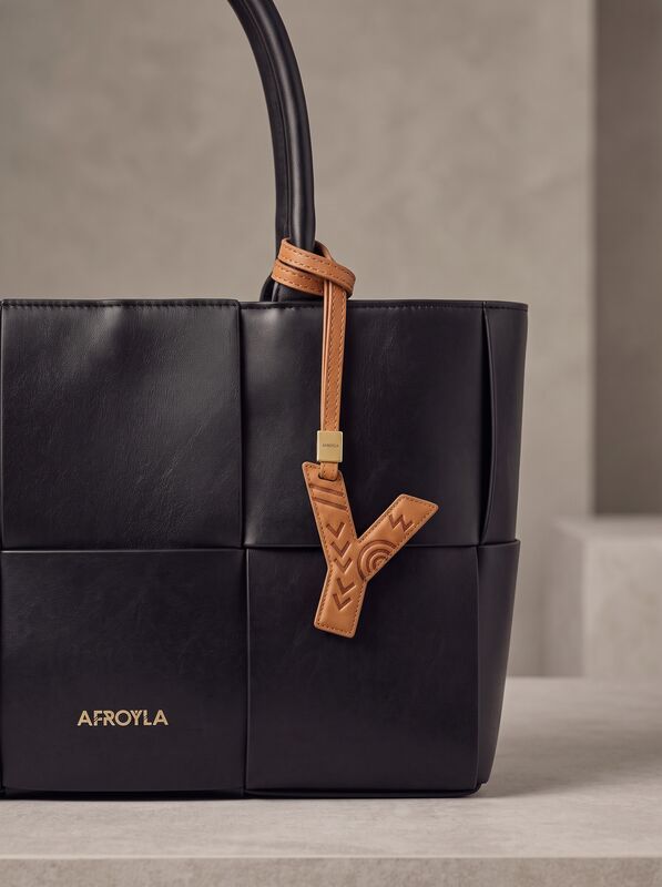 Letter Y leather bag charm
