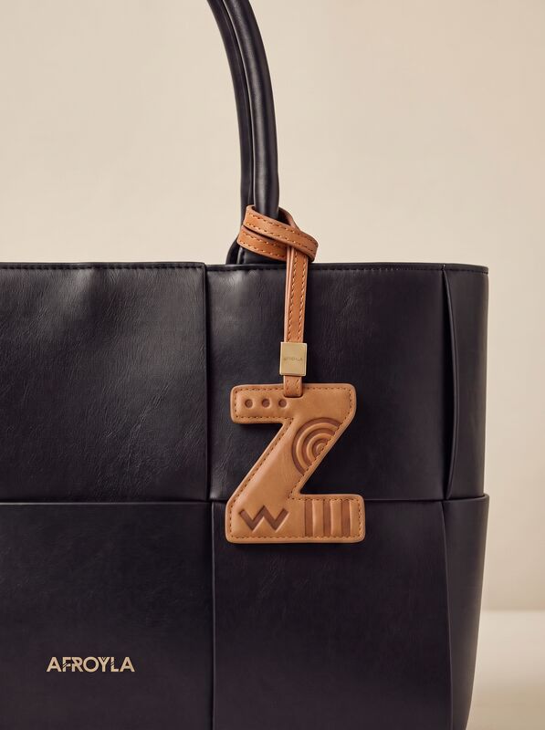 Letter Z leather bag charm